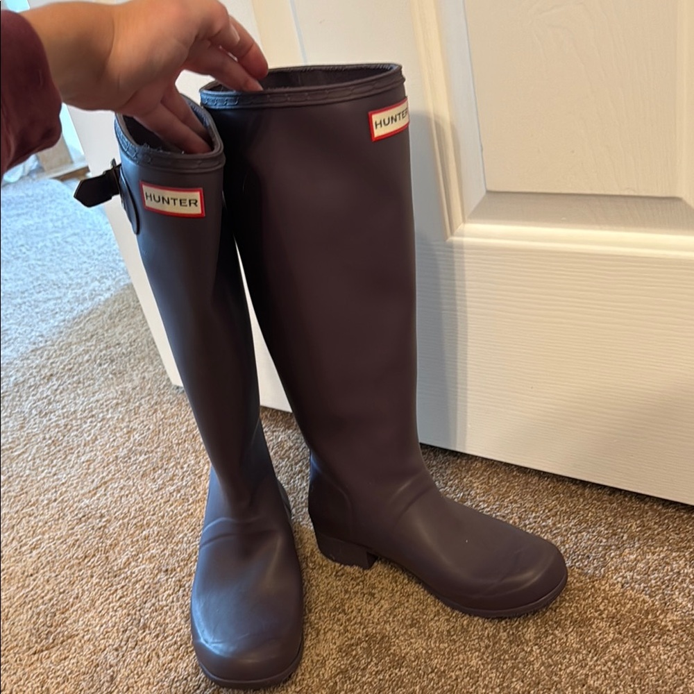 Hunter Dark Purple Tall Boots